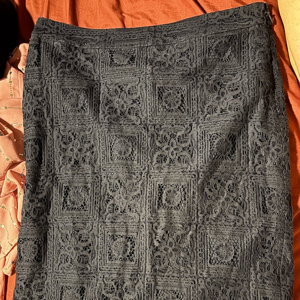 Navy Lace Pencil Skirt – The Limited | Size 4